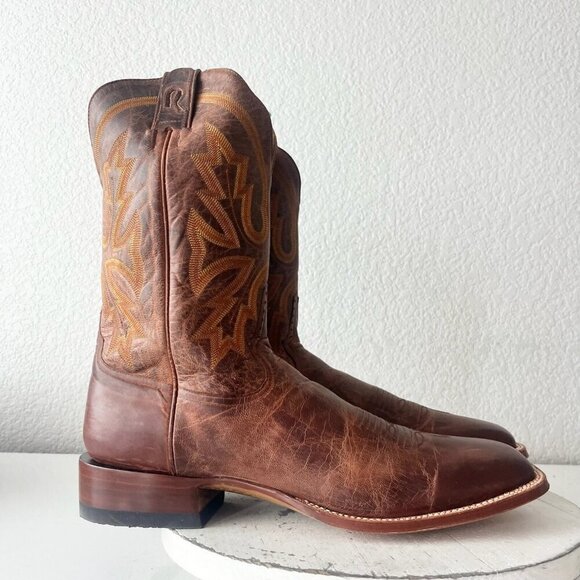 NEW Rod Patrick Mens Cowboy Boots 14.5A Perro Loco Brown Western Square Toe - Picture 2 of 11